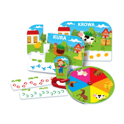 Gra edukacyjna zwierzęta na farmie uczę się bawiąc język polski clementoni 50768