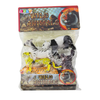 Zestaw figurki dzikie zwierzęta safari tygrys gepard zebra panda 5 szt.