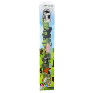 Zestaw mini figurki krowa koń świnia pies kogut gęś 3-5cm 6szt.