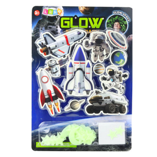 Naklejki fluorescencyjne świecące na ścianę kosmos statki gwiazdki