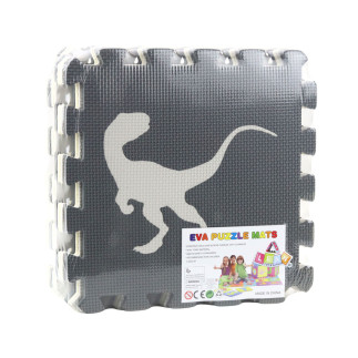 Miękkie puzzle mata edukacyjna dinozaury pianka eva beżowe szare 9 el.