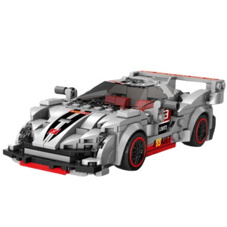 Klocki konstrukcyjne auto sportowe robot 2w1 szary 363 el.