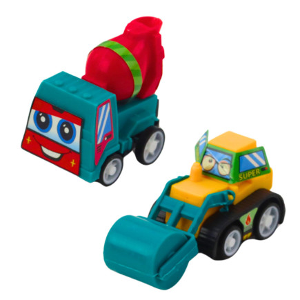 Zestaw mini autka budowlane z napędem w torebce 6szt.
