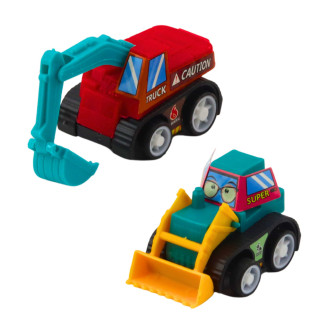 Zestaw mini autka budowlane z napędem w torebce 6szt.