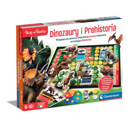 Gra planszowa quiz dinozaury i prehistoria epoka lodowcowa uczę się bawiąc język polski clementoni 50804