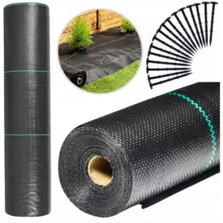 Agrotkanina czarna 100 cm x50m uv 70g antychwastowa agrowłóknina  + kotwy