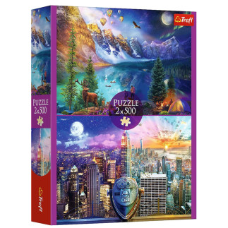 Puzzle - 2x500 - wycieczka po ameryce - trefl 37500
