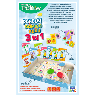 Gra rodzinna rodzina treflików 3w1 domino pchełki kuku trefliki trefl 01921