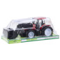Traktor pojazd rolniczy farmerski z chwytakiem czerwony Traktor pojazd rolniczy farmerski z chwytakiem czerwony