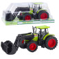 Traktor pojazd rolniczy farmerski z chwytakiem zielony