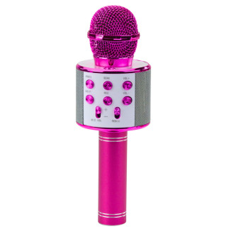 Mikrofon bezprzewodowy karaoke z głośnikiem bluetooth różowy