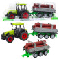 Traktor rolniczy farmerski z przyczepą do drewna kłody zielony Traktor rolniczy farmerski z przyczepą do drewna kłody zielony
