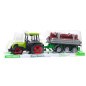 Traktor rolniczy farmerski z przyczepą do drewna kłody zielony Traktor rolniczy farmerski z przyczepą do drewna kłody zielony