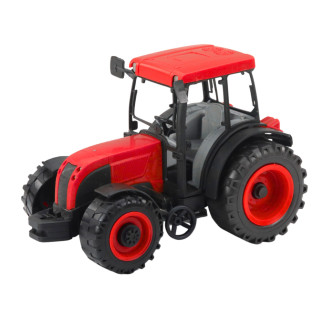 Traktor rolniczy farmerski z zielono-żółtą przyczepą czerwony 50cm