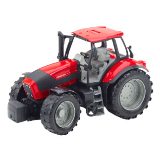 Traktor rolniczy farmerski z pługiem napęd czerwony