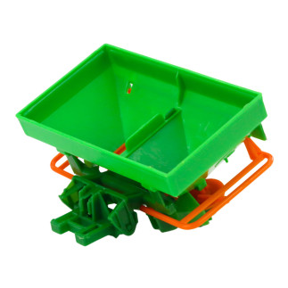 Traktor pojazd rolniczy farmerski z siewnikiem zielony