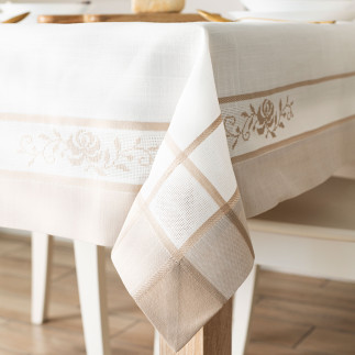 Astra obrus z haftem, szerokość 120cm x wysokość 160cm, kolor 001 biały
