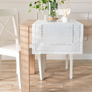 Selvia bieżnik z gipiurą, szerokość 38cm x wysokość 160cm, kolor 001 biały