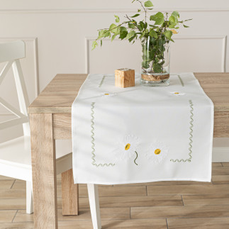 Summer bieżnik z haftem, szerokość 38cm x wysokość 140cm, kolor 001 biały
