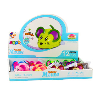 Myszka nakręcana jeździ porusza ogonkiem 8cm mix kolor