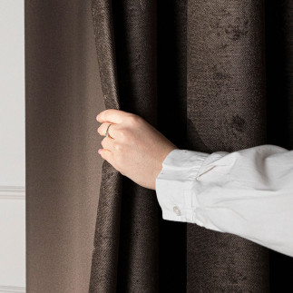 Soft zasłona gotowa na przelotkach, szerokość 140cm x wysokość 260cm, kolor 009 ciemny chłodny brązowy