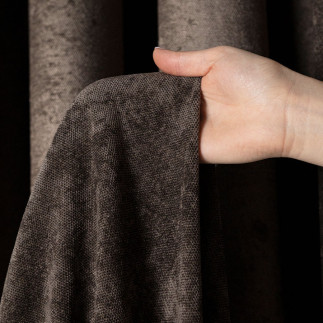 Soft zasłona gotowa na przelotkach, szerokość 140cm x wysokość 260cm, kolor 009 ciemny chłodny brązowy