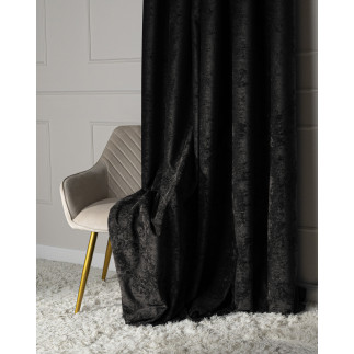 Soft zasłona gotowa na przelotkach, szerokość 140cm x wysokość 260cm, kolor 028 czarny