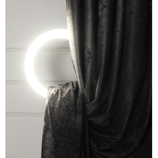 Soft zasłona gotowa na przelotkach, szerokość 140cm x wysokość 260cm, kolor 028 czarny