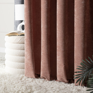 Soft zasłona gotowa na przelotkach, szerokość 140cm x wysokość 260cm, kolor 015 pudrowy różowy