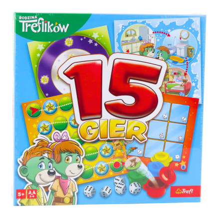 Gra planszowa 15 gier rodzina treflików trefl 02823