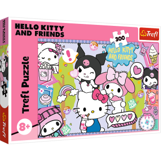 Puzzle - 300 - szalone trio - hello kitty - trefl 23039