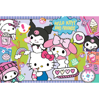 Puzzle - 300 - szalone trio - hello kitty - trefl 23039