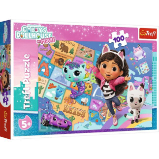 Puzzle - 100 - przyjaźń w kocim domku - koci domek gabi - trefl 16515