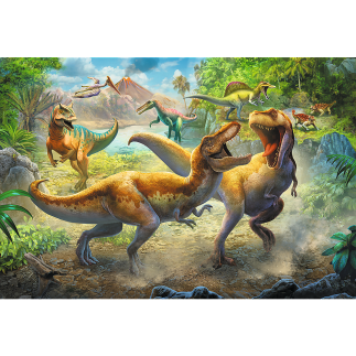 Puzzle - 160 - walczące tyranozaury - trefl 15360