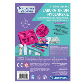 Naukowa zabawa zestaw laboratorium mydlarskie mydła kule do kąpieli język polski clementoni 60949