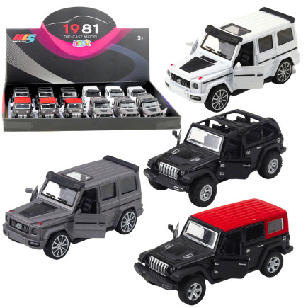 Autko terenowe suv metalowe napęd pull-back otwierane drzwi mix