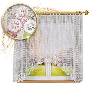 Faustyna firanka żakardowa gotowa, szerokość 300 x wysokość 160cm, kolor 001 biały