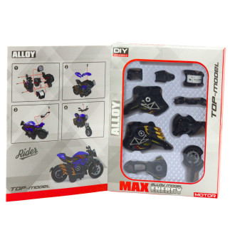 Motocykl do składania skręcania metal 1:14 diy złote elementy czarny