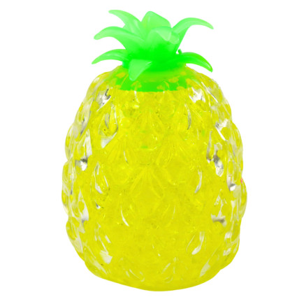 Gniotek ananas owoc antystresowy z kulkami hydrożelowymi żółty