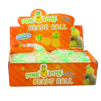 Gniotek ananas owoc antystresowy z kulkami hydrożelowymi żółty