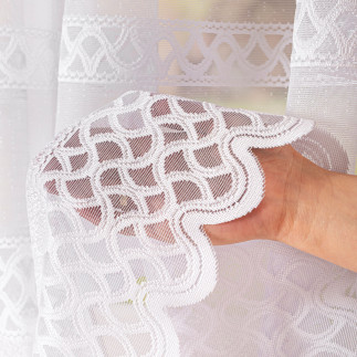 Firanka żakardowa pasowa, wysokość 175cm, kolor 001 biały