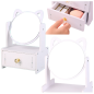 Mini toaletka lusterko do makijażu szuflada uszy drewniana biała Mini toaletka lusterko do makijażu szuflada uszy drewniana biała