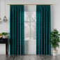 Velvi zasłona gotowa na taśmie, szerokość 140 x wysokość 260cm, kolor 008 ciemny turkusowy  petrol