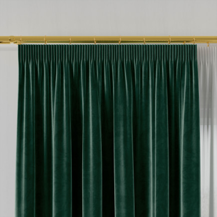 Velvi zasłona gotowa na taśmie, szerokość 140 x wysokość 260cm, kolor 012 szmaragdowy zielony