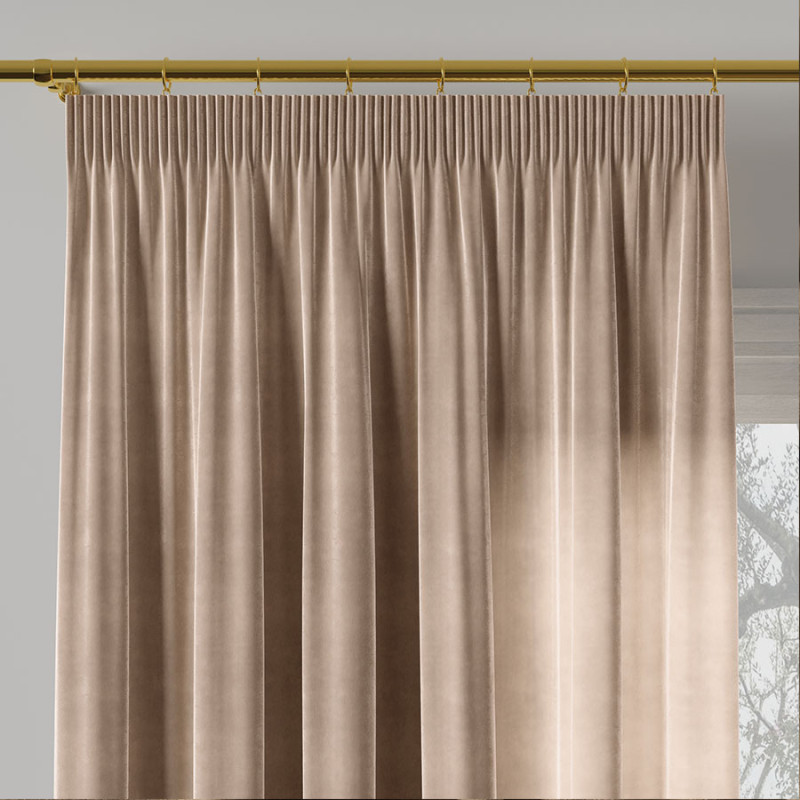 Velvi zasłona gotowa na taśmie, szerokość 140 x wysokość 260cm, kolor 003 jasny beżowy
