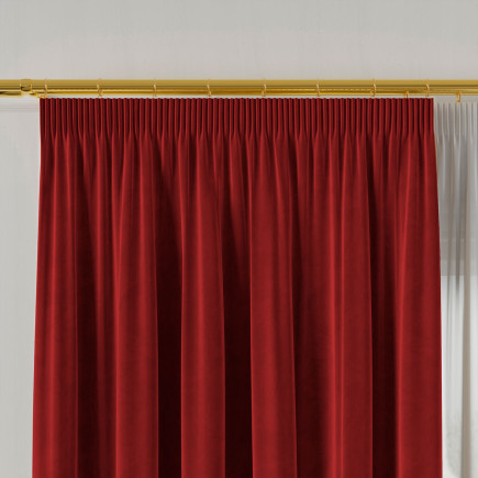 Velvi zasłona gotowa na taśmie, szerokość 140 x wysokość 260cm, kolor 043 czerwony