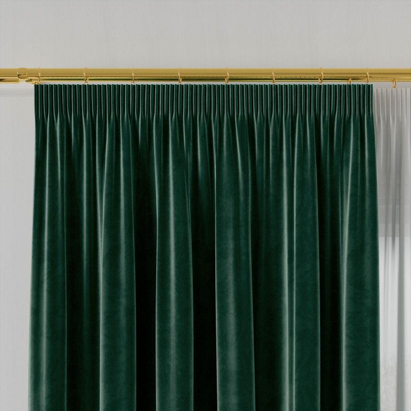 Velvi zasłona gotowa na taśmie, szerokość 140 x wysokość 250cm, kolor 012 szmaragdowy zielony