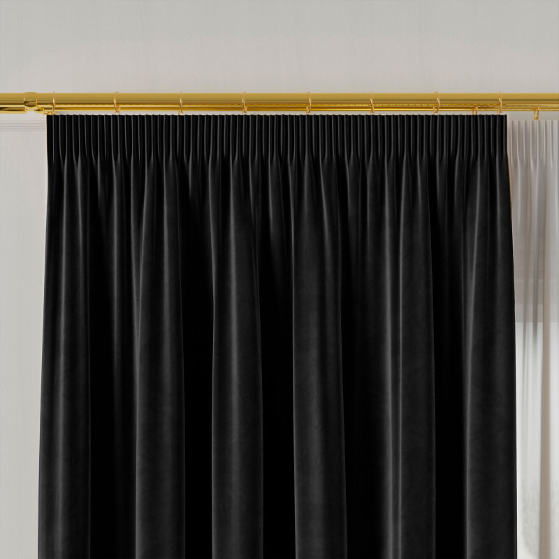 Velvi zasłona gotowa na taśmie, szerokość 140 x wysokość 250cm, kolor 111 czarny