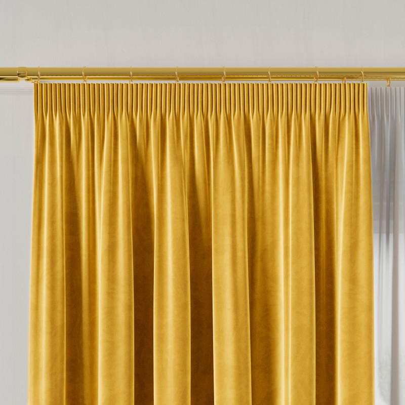 Velvi zasłona gotowa na taśmie, szerokość 140 x wysokość 250cm, kolor 009 żółty