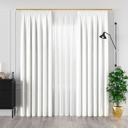 Velvi zasłona gotowa na taśmie, szerokość 140 x wysokość 250cm, kolor 101 biały